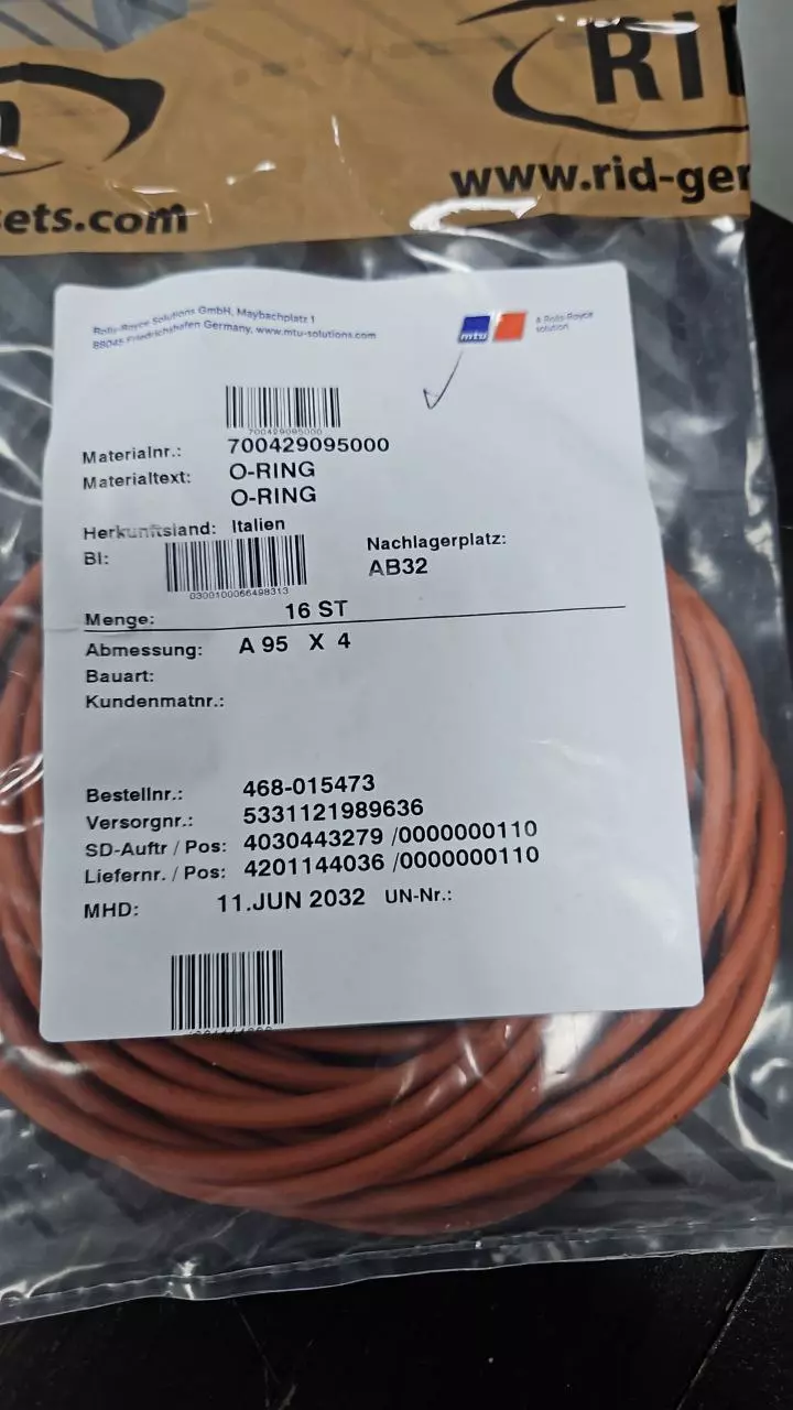 Уплотнительное кольцо MTU 735254105000